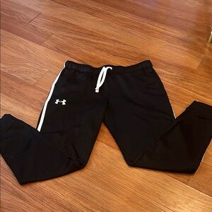 Under Armour Kids Black Sweatpants with White Accents